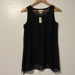Marla Wynne for Chicos’s black sheer chiffon sleeveless tank size XS